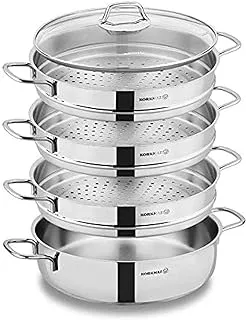 Korkmaz stainless steel manti brella steam pot set (5pcs)