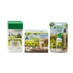 STEVIA Castello Jar - 300 Gm + 60 Sachets + Diet Sugar Drops - 30 Ml