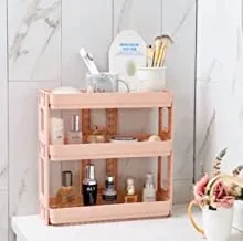 Expandable Multi-Tile Organizer Rack for Kitchen, Bathroom and Beauty Table (3 Layers, multicolor)