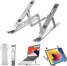 Laptop Stand,Adjustable Aluminum Laptop Computer Stand Tablet Notebook Stand Holder with Carry Bag Foldable Ergonomic Ventilated Desktop Elevator for MacBook Air Pro HP Lenovo Dell 11-15.6inch Laptops