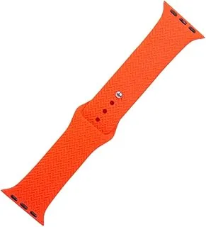 Generic Silicon waterproof watch replacement strap compatible for watch 42mm, 44mm or 45mm - hot orange