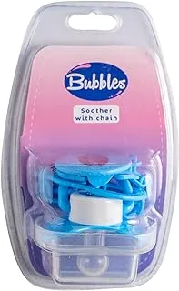 Bubbles pacifier with chain blue