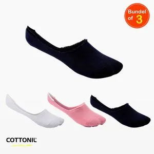 Cottonil Plain Colored Invisible Socks Men - Pack Of 3