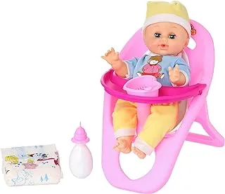 MT Baby doll toy with baby chair for girls- Assorted colors and designs