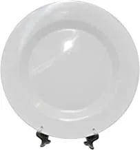 Pure 136047 melamine large flat round plate for dessert suitable for home and restaurant - white