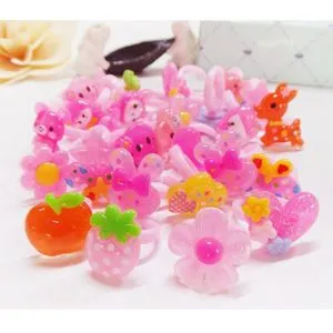 Bundle Of 6 Glossy Little Girls Rings