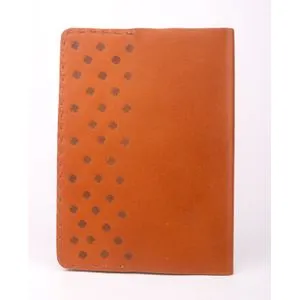 Ebda3 Men Masr Leather Flowered Notebook - Havana