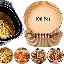 Showay 100pcs air fryer disposable paper liner, non stick disposable air fryer liners, nature, paperl16 100p, 16cm