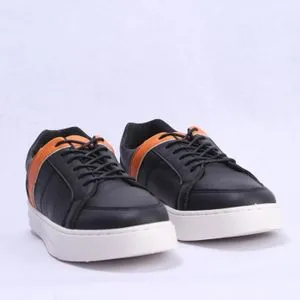 WD Elegant Lace Up Round Sneaker - Black