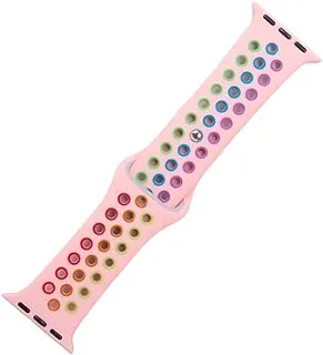 Generic Silicon waterproof breathable watch replacement strap compatible for watch 42mm, 44mm or 45mm - multi color