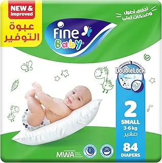 Fine Baby Diapers, Size 2, Small, 3-6 kg, 84 Diaper