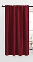 Cartela thermal insulated blackout room darkening tape curtains for living room/bedroom (1 panel) (dark red, 132w x 160h cm)