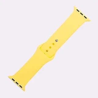 Generic Silicon waterproof wide watch replacement strap compatible for watch 38mm, 40mm or 41mm - light yellow