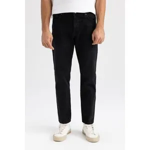 Defacto Man Straight Fit Denim Denim Trousers