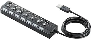 7 منافذ USB 2.0 Hi-Speed ​​Hub (أسود)