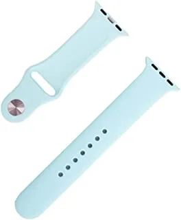 Generic Silicon waterproof wide watch replacement strap compatible for watch 38mm, 40mm or 41mm - blue