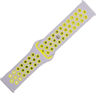 Generic Silicon waterproof breathable watch replacement strap compatible for watch 22mm - grey green