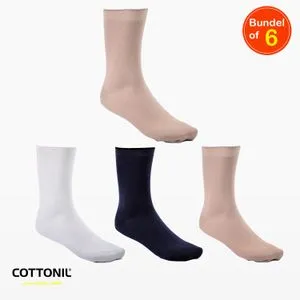 Cottonil Pack Of 6 - Unisex Medical Plain Socks