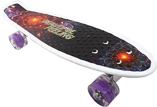 Gears skateboard 55cm complete skateboard for beginners kids and adult - multicolor h1924