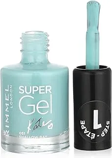 Rimmel london shade 51 shallow bay kate moss super gel nail polish, mint 12 ml