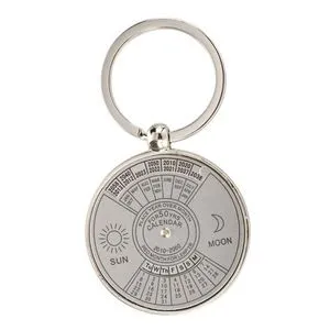 Keychain Key Ring Metal Perpetual Calendar