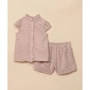 Mothercare Pink Lace Blouse And Shorts Set