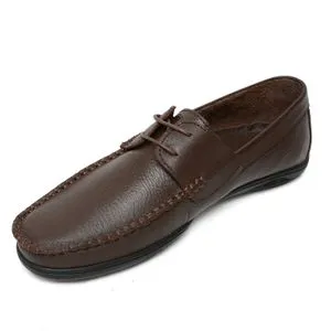 Roadwalker ARL222-Genuine Leather Stitch Detail Slip On Shoes For Men-brown-41