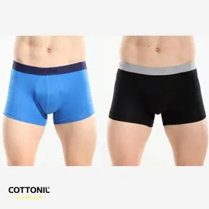 Cottonil Basic Men Boxers With Elastic Waist - Pack Of 2