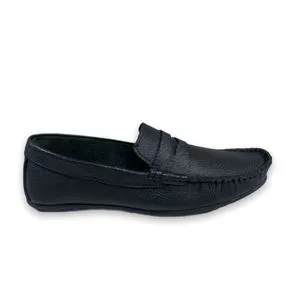 Roadwalker ARL6/1-Genuine Leather Stitch Detail Slip On Shoes For Men-Black-44
