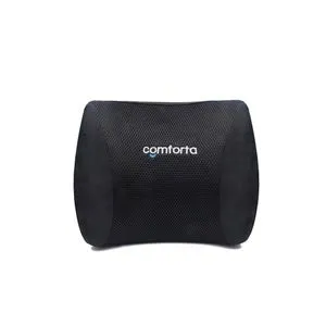 Comforta Memory Foam Back Pillow For Work, Desk, Car And Home Office Chairs (Black)