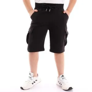 Caesar Boys Short -black With Baggy Sides