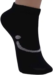 White Flower Cotton Above Ankle Sock For Boys-Black-12Years