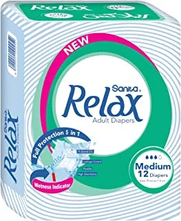 Relax Adult Diapers Medium 12 diapers