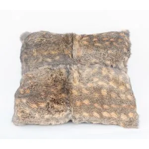 Ebda3 Men Masr Leather Pillow Set And Fur - Brown And Coffee - 40×45 Cm