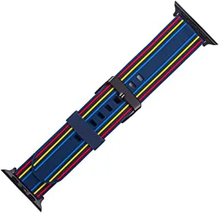 Generic Silicon waterproof watch replacement strap lines design compatible for watch 42mm, 44mm or 45mm - multi color