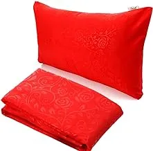 Snooze Flat Jakared microfiber Bed Sheet - Chili red (flowery design) 180 * 240 Cm + Free Pillowcase