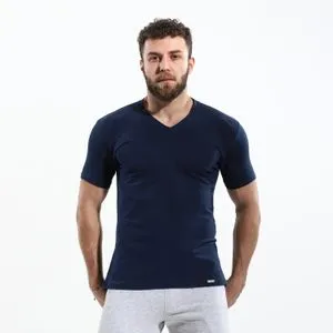 Cottonil Outwear Navy Blue Basic Short Sleeves T-shirt