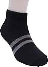 White Flower boys 1220 Above Ankle socks, Black, 6 Years