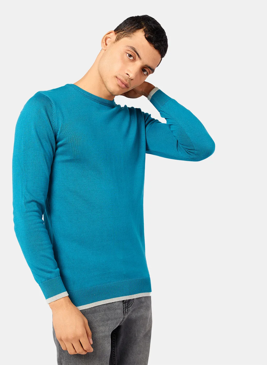 TOWN TEAM Contrast Stripe Pullover