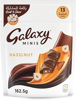 Galaxy Minis Chocolate Hazelnut, Share Moments of Chocolate Delight with Galaxy Silky Smooth Chocolate Filled with Hazelnut Chunks, 13 x 162.5g