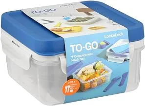 LocknLock To Go Lunchbox 2 in 1-Fork&Kinfe Blue