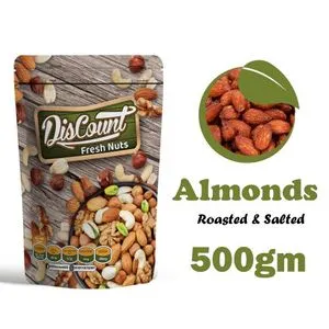 Discount Nuts Roasted & Salted Almond  - 500gm