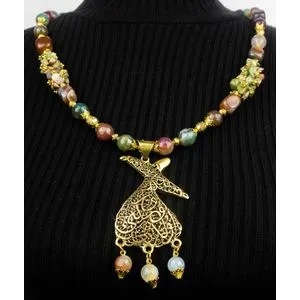 Arabian Pendant Colorful Necklace - Multicolour