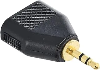 Generic Imix plastic splitter copper connector audio 3.5mm male to 2 3.5mm female - black gold