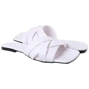 Elegant Women Flat Comfortable Slippers - White