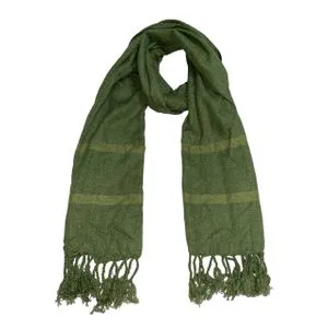 Scarf Collections Plaid Stripe Pattern Winter Scarf/Shawl/Wrap/Keffiyeh/Headscarf/Blanket For Men & Women - Small Size 45x175cm - Olive Green / Light Gold