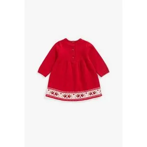 Mothercare Festive Fair Isle Knitted Dress And Tights Set
