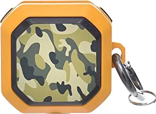 Airpod Case Army square airpods case with shock proof edge and metal hanger for buds live - orange