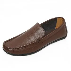 Roadwalker ARL7-Genuine Leather Stitch Detail Slip On Shoes For Men-Brown-43