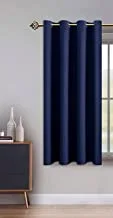 Cartela thermal insulated blackout darkening grommet curtains for living room (navy blue, 132 x 160cm)